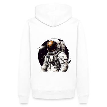 Astronaut - Männer Premium Bio Hoodie - Weiß - Hinten - Nico (187cm)