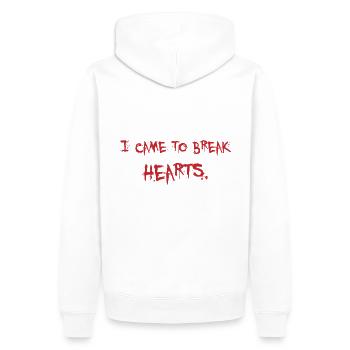 Herz brechen - Männer Premium Bio Hoodie - Weiß - Hinten - Nico (187cm)