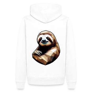 Sloth Faultier Polygon - Männer Premium Bio Hoodie - Weiß - Hinten - Nico (187cm)