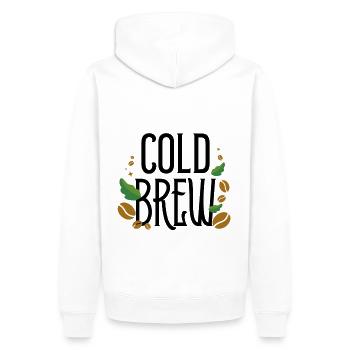 Cold Brew Kaffee Coffee - Männer Premium Bio Hoodie - Weiß - Hinten - Nico (187cm)