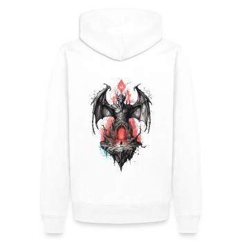 Ritter betritt Dungeon - Männer Premium Bio Hoodie - Weiß - Hinten - Nico (187cm)