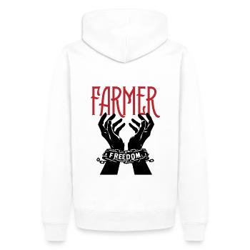 Gegen Ampel für Bauern - Männer Premium Bio Hoodie - Weiß - Hinten - Nico (187cm)