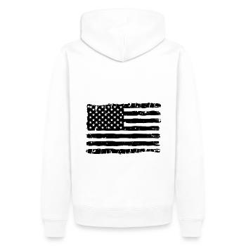 USA Flagge Schwarz Weiß - Männer Premium Bio Hoodie - Weiß - Hinten - Nico (187cm)
