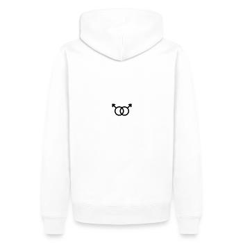 Gay Orientation Signes Gay - Sweat à capuche Premium bio Homme - blanc - Dos - Nico (187cm)