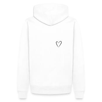 Little Black Heart Silhouette - Men’s Premium Organic Hoodie - white - Back - Nico (187cm)