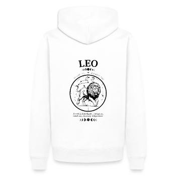 Leo Sternzeichen Löwe Sternenbild - Männer Premium Bio Hoodie - Weiß - Hinten - Nico (187cm)