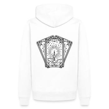 The Heat Deck (schwarz) - Männer Premium Bio Hoodie - Weiß - Hinten - Nico (187cm)