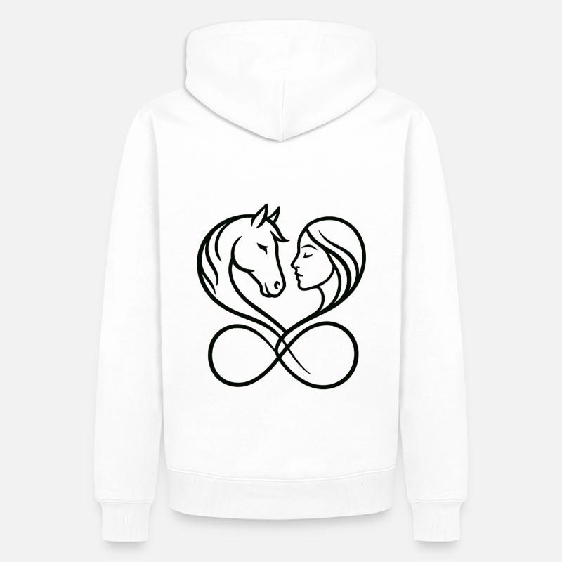 Herzliche Bindung zu Pferden - Männer Premium Bio Hoodie - Weiß