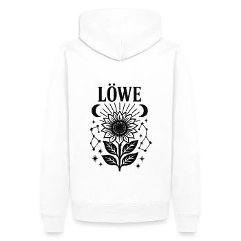 Löwe Sonnenblume Sternzeichen - Männer Premium Bio Hoodie - Weiß - Hinten - Nico (187cm)