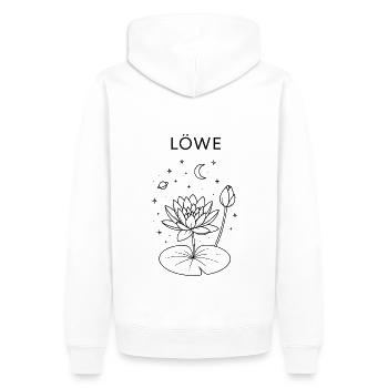 Löwe Sternzeichen mit Sonnenblume - Männer Premium Bio Hoodie - Weiß - Hinten - Nico (187cm)
