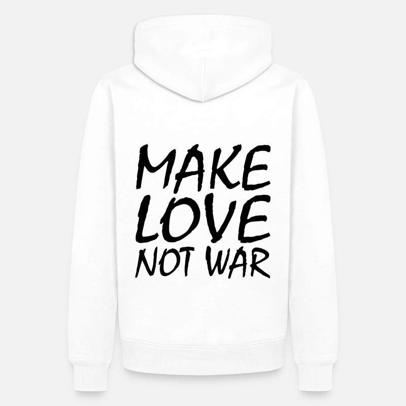 Make love not war - Männer Premium Bio Hoodie - Weiß