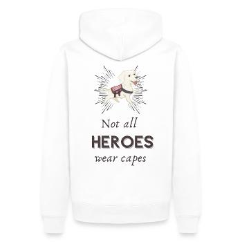 Nicht alle Helden tragen Umhänge - Rettungshund - Männer Premium Bio Hoodie - Weiß - Hinten - Nico (187cm)