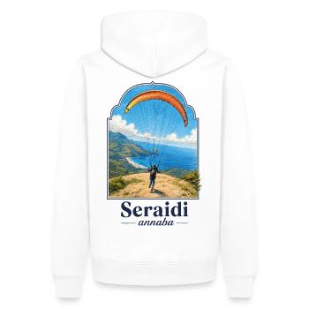 Parapente panoramique Annaba - Sweat à capuche Premium bio Homme - blanc - Dos - Nico (187cm)