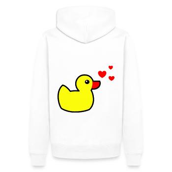 Canard grinçant Jaune Saint-Valentin - Sweat à capuche Premium bio Homme - blanc - Dos - Nico (187cm)