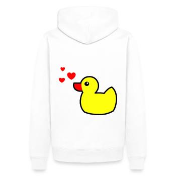Canard grinçant Jaune Saint-Valentin 2 - Sweat à capuche Premium bio Homme - blanc - Dos - Nico (187cm)