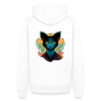 Flowerbeast 13 - von Art Vindeyre - Männer Premium Bio Hoodie - Weiß - Hinten - Nico (187cm)