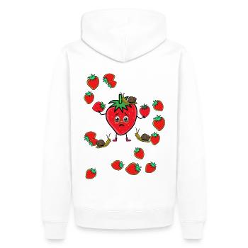 Garten Erdbeere Erdbeeren Obst Früchte Schnecke - Männer Premium Bio Hoodie - Weiß - Hinten - Nico (187cm)