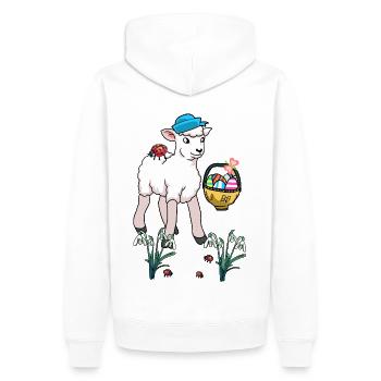 Ostern Schaf Schafe Ostereier Kind Osterfest Lamm - Männer Premium Bio Hoodie - Weiß - Hinten - Nico (187cm)