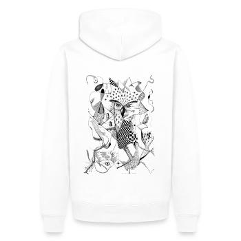 Dream of the Eagle Owl - Men’s Premium Organic Hoodie - white - Back - Nico (187cm)