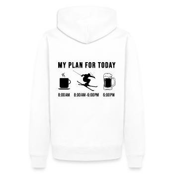 Skifahrer Skisprung Lustige Skiurlaub Geschenke - Männer Premium Bio Hoodie - Weiß - Hinten - Nico (187cm)