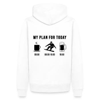 Snowboarder snowboard vacances snowboard vacances d'hiver - Sweat à capuche Premium bio Homme - blanc - Dos - Nico (187cm)