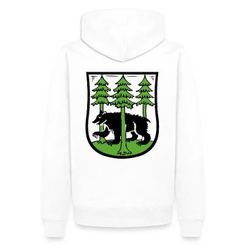Rastenburg - Männer Premium Bio Hoodie - Weiß - Hinten - Nico (187cm)