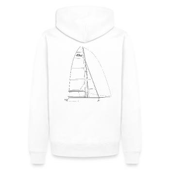 Graphique d'un 49er sur les chemises et les tasses - Sweat à capuche Premium bio Homme - blanc - Dos - Nico (187cm)