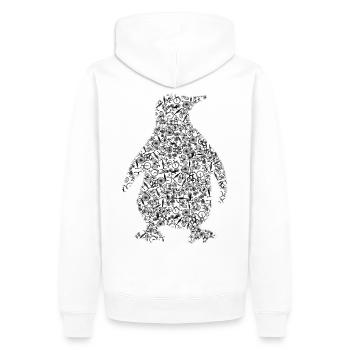 Pingouin de bicyclettes - Sweat à capuche Premium bio Homme - blanc - Dos - Nico (187cm)