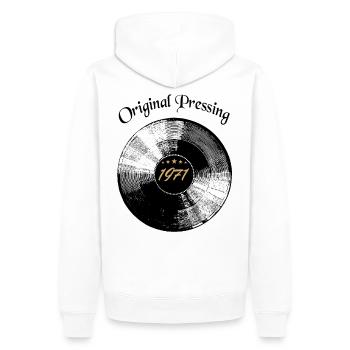 Geburtstag 1971 Geboren - Männer Premium Bio Hoodie - Weiß - Hinten - Nico (187cm)