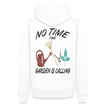 Le jardin Appelez les râteaux de jardinage passion - Sweat à capuche Premium bio Homme - blanc - Dos - Nico (187cm)