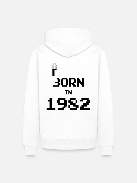 1982 Born birthday - Men’s Premium Organic Hoodie - white