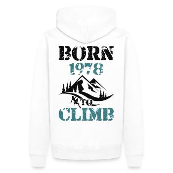 Grimpeur 1978 Naissance d’anniversaire alpiniste - Sweat à capuche Premium bio Homme - blanc - Dos - Nico (187cm)