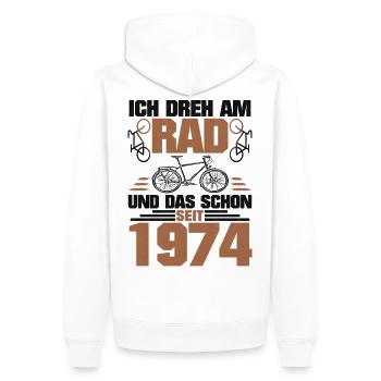 1974 Geborener Radfahrer Dreht Am Rad Geburtstag - Männer Premium Bio Hoodie - Weiß - Hinten - Nico (187cm)
