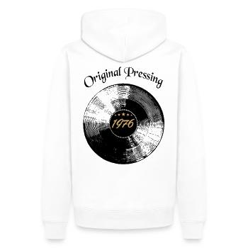 Birthday 1976 Record Music Gift - Men’s Premium Organic Hoodie - white - Back - Nico (187cm)