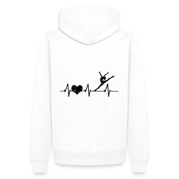 Ballett Tänzerin Tanz Herzschalg Liebe Tanzsport - Männer Premium Bio Hoodie - Weiß - Hinten - Nico (187cm)