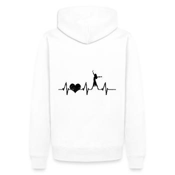 Danseur Danse Sport de danse Battement de coeur Passion - Sweat à capuche Premium bio Homme - blanc - Dos - Nico (187cm)