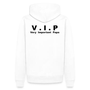 Very Important Papa - V.I.P - Sweat à capuche Premium bio Homme - blanc - Dos - Nico (187cm)
