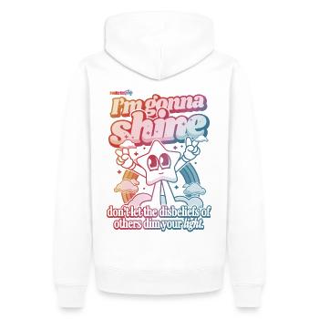 I'm gonna shine - Men’s Premium Organic Hoodie - white - Back - Nico (187cm)