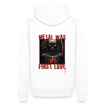 Metal was my first love - Männer Premium Bio Hoodie - Weiß - Hinten - Nico (187cm)