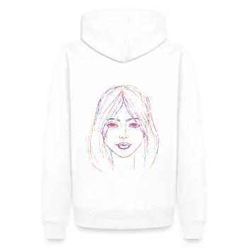 Couleurs d’illustration de visage de femme - Sweat à capuche Premium bio Homme - blanc - Dos - Nico (187cm)