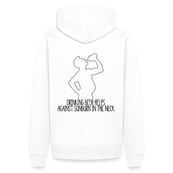 drinking beer helps against sunburn in the neck - Männer Premium Bio Hoodie - Weiß - Hinten - Nico (187cm)