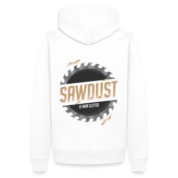 Sawdust Is Man Glitter - Männer Premium Bio Hoodie - Weiß - Hinten - Nico (187cm)