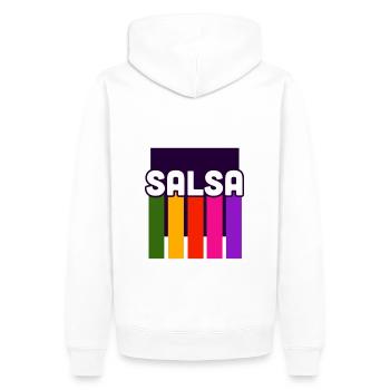 Salsa gradient - Men’s Premium Organic Hoodie - white - Back - Nico (187cm)