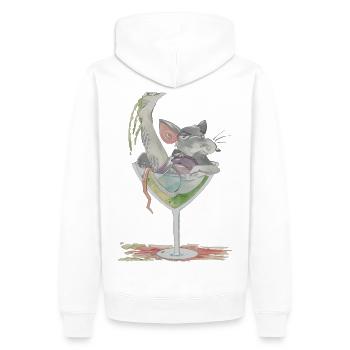 Rattini de Ratfoodz - Rat de cocktail dans un verre - Sweat à capuche Premium bio Homme - blanc - Dos - Nico (187cm)