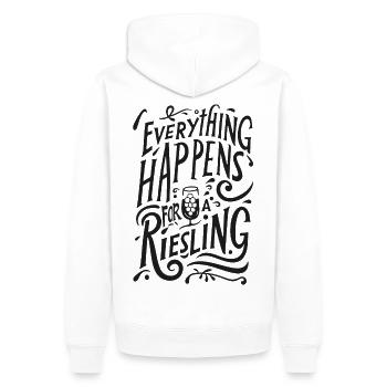 everything happens for a riesling! - Männer Premium Bio Hoodie - Weiß - Hinten - Nico (187cm)