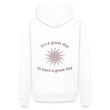 it's a great day to have a great day positive logo - Men’s Premium Organic Hoodie - white - Back - Nico (187cm)