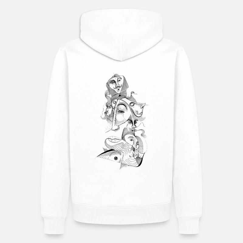 Menschenmenge - Männer Premium Bio Hoodie - Weiß