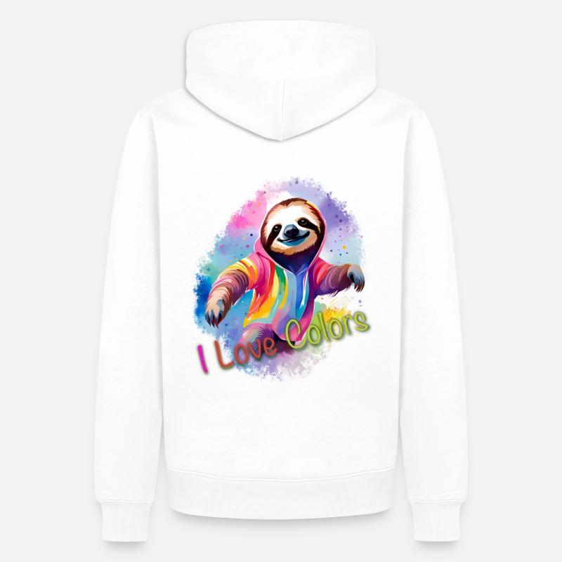 J’AIME LES COULEURS - Sweat à capuche Premium bio Homme - blanc