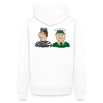 Polizei - Männer Premium Bio Hoodie - Weiß - Hinten - Nico (187cm)