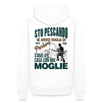 Je pêche si j’avais envie de parler - Sweat à capuche Premium bio Homme - blanc - Dos - Nico (187cm)